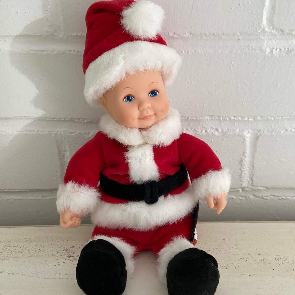 Anne Geddes Christmas Santa Claus Tiny Plush Doll - Red and White
